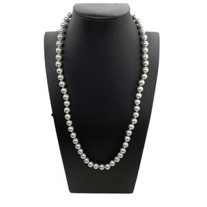 Monet Faux Pearl Necklace Silver Tone New with Tag Vintage Deadstock 24 inches